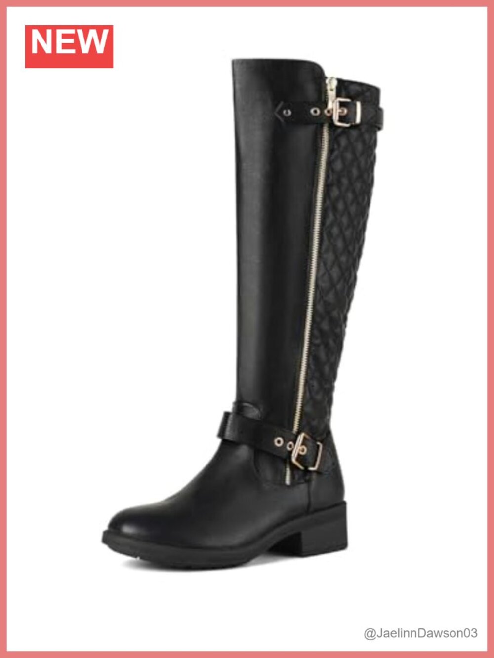 Women's Faux Leather Knee High Riding Boots Faux Fur Lined Side Zip